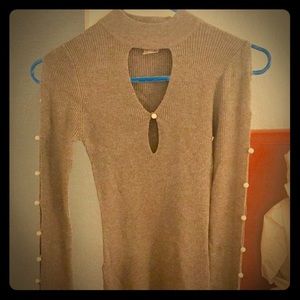 Venus Long Sleeve Grey Pearl Detail Sweater Top
